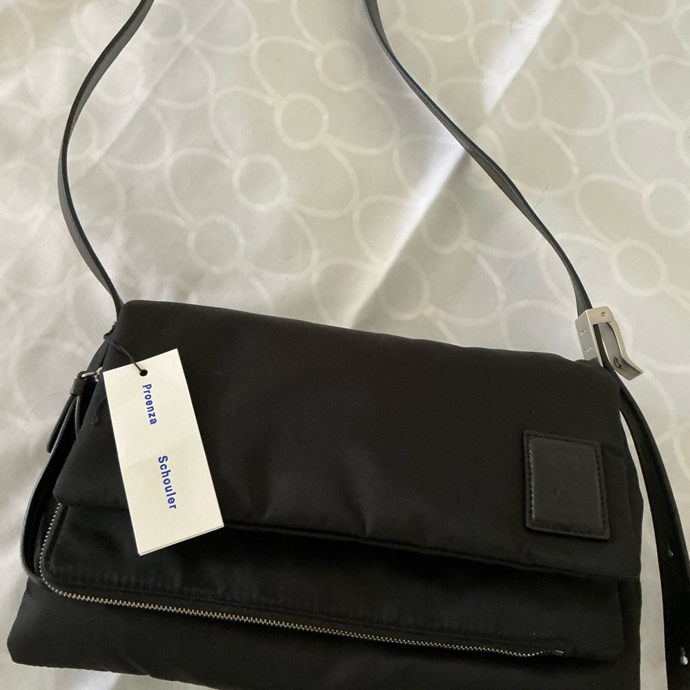 Proenza Schouler Black Messenger Bag with Flap Closure